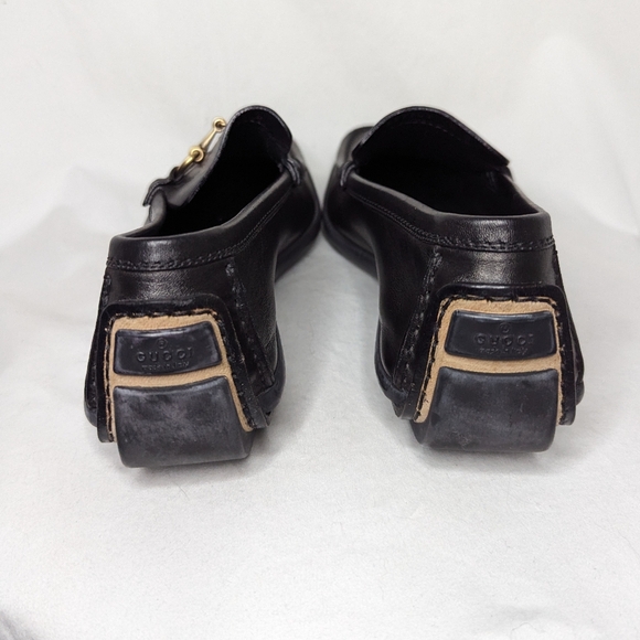 Gucci Women's Black Leather 117703 Horsebit Loafers Size 8 - Picture 4 of 10